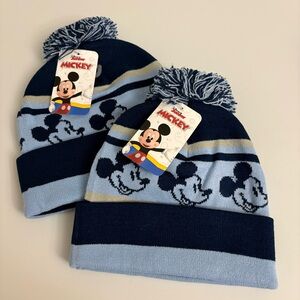 Disney Junior Mickey Mouse Funhouse Blue Toddler Beanie Kids Set of Two NWT